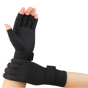 Les Gants de Contention noirs, dotés de doigts partiels et de poignets renforcés, offrent un soutien optimal pour les activités sportives et thérapeutiques - cocoonease